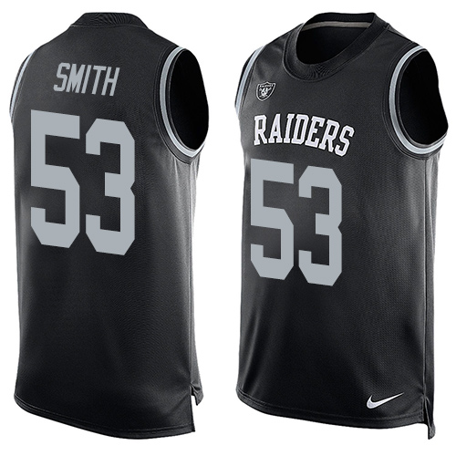 Men's Limited Malcolm Smith Nike Jersey Black - #53 Player Name & Number Tank Top NFL Oakland Raiders